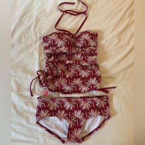 Boden Red Swimsuit Top and Bottom